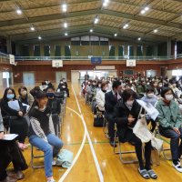岩瀬西中学校での入学説明会