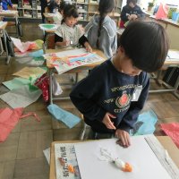 12月９日（月）1年生の図画工作科の授業で