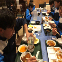 １年生スキー宿泊学習　２日目の夕食