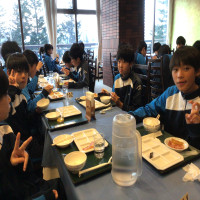 １年生スキー宿泊学習　３日目朝食