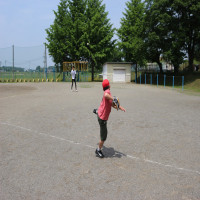 大谷グローブでキャッチボール
